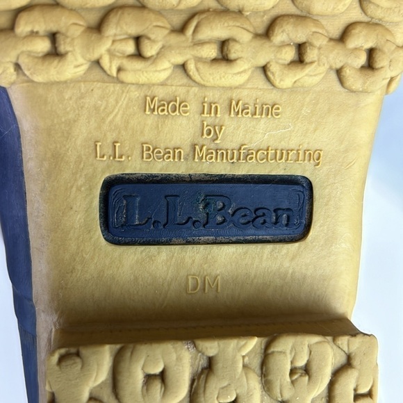 L.L. Bean Women’s Bean Boots 8” Made in Maine Tan Blue Waterproof Duck B… - Picture 7 of 12